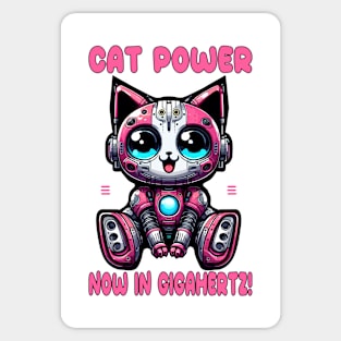 Cat Power Now in Gigahertz: Unleash the Feline Fury of This Robot Cat! Sticker